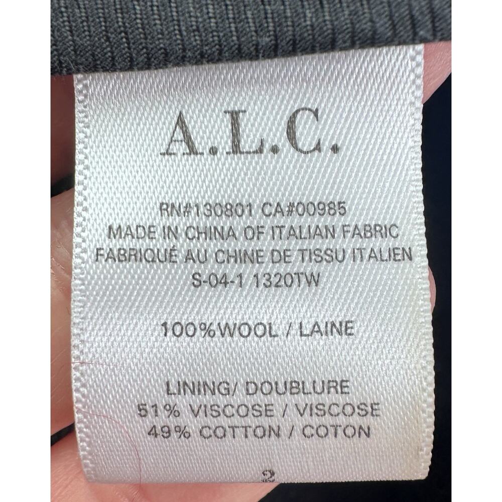 ⭐️ A.L.C. Wool Long Classic Unlined Black Coat w/Belt Size 2 $895 - Picture 10 of 11